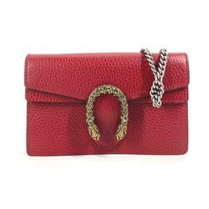 GUCCI Red Leather Shoulder Bag
